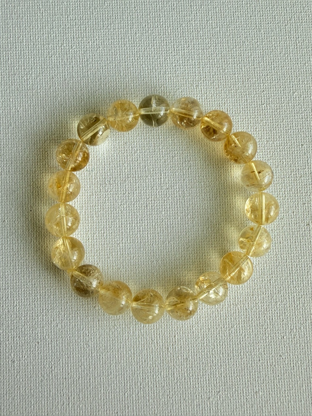 Authentic Citrine 10mm Beaded Stretch Bracelet by Bombshell Beads